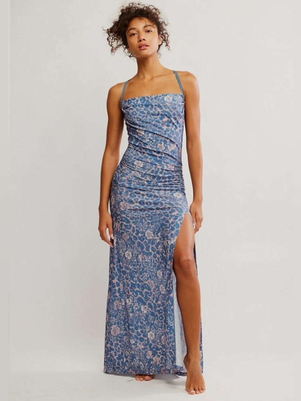 Concrete Jungle Maxi Dress in Stone Blue Combo